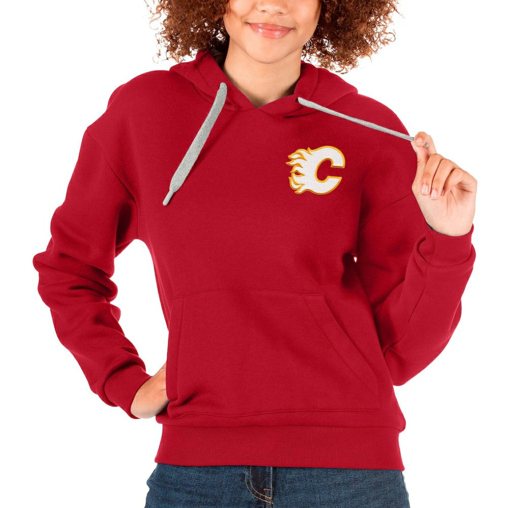 Calgary Flames Antigua Women's Victory Pullover Hoodie Red