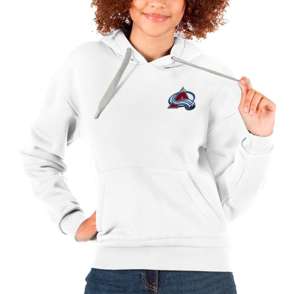 Colorado Avalanche Antigua Women's Victory Pullover Hoodie White