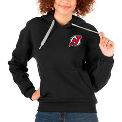 New Jersey Devils Antigua Women's Victory Pullover Hoodie Black