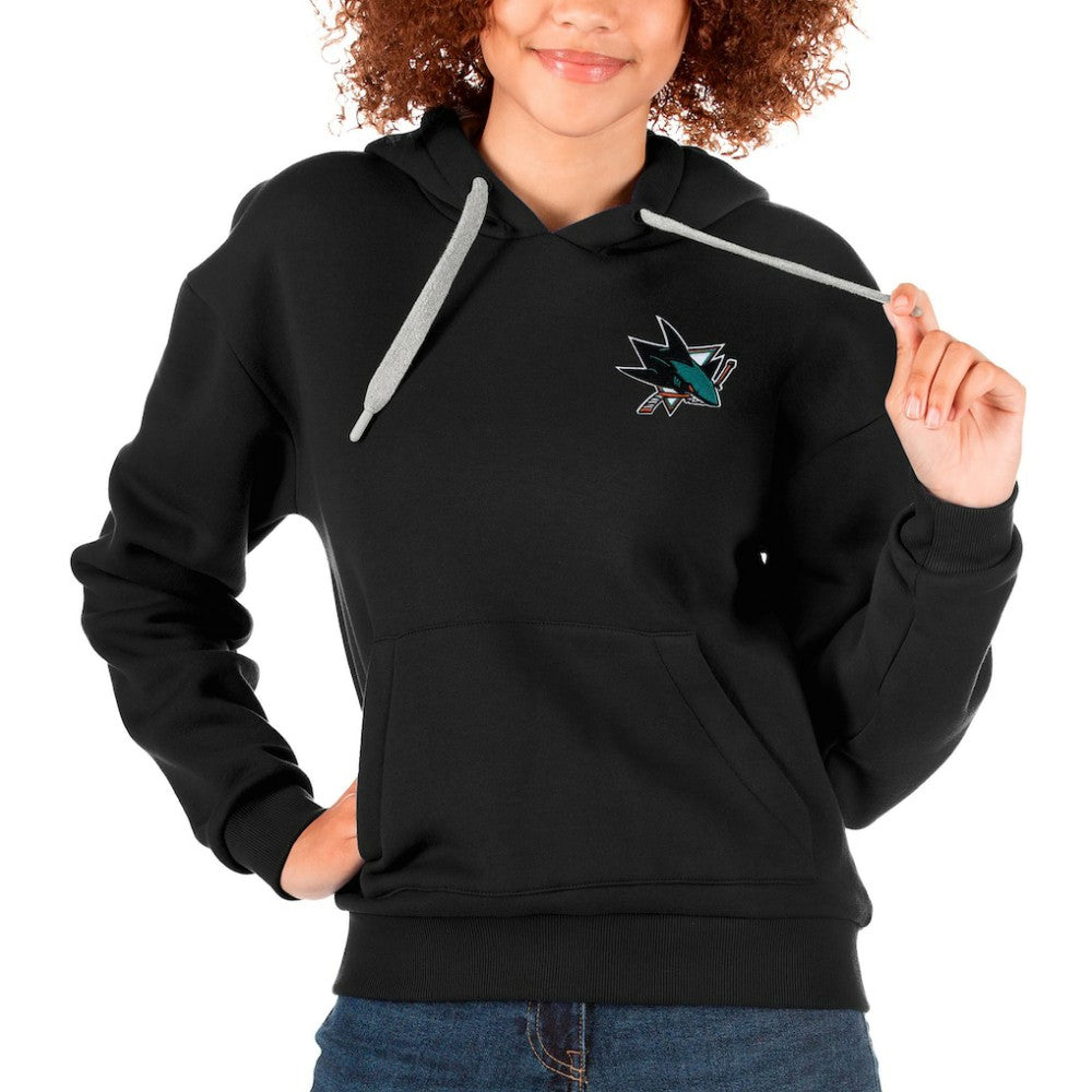 San Jose Sharks Antigua Women's Victory Pullover Hoodie Black