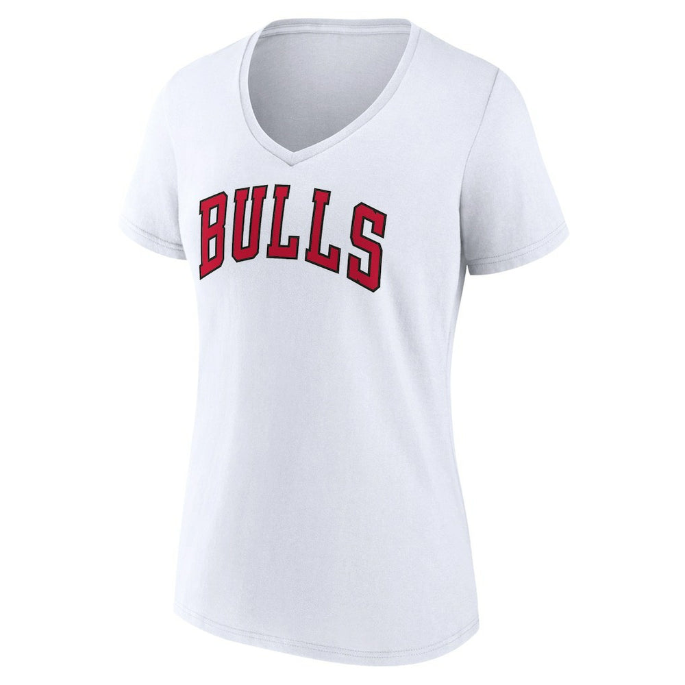 Chicago Bulls Women's Wordmark V-Neck T-Shirt sale - White online