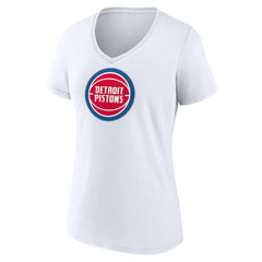 Detroit Pistons Women's Logo V-Neck T-Shirt sale - White outlet