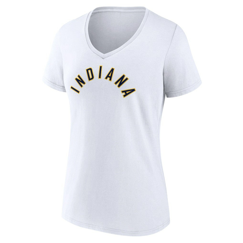 Indiana Pacers Women's Wordmark V-Neck T-Shirt - White on sale