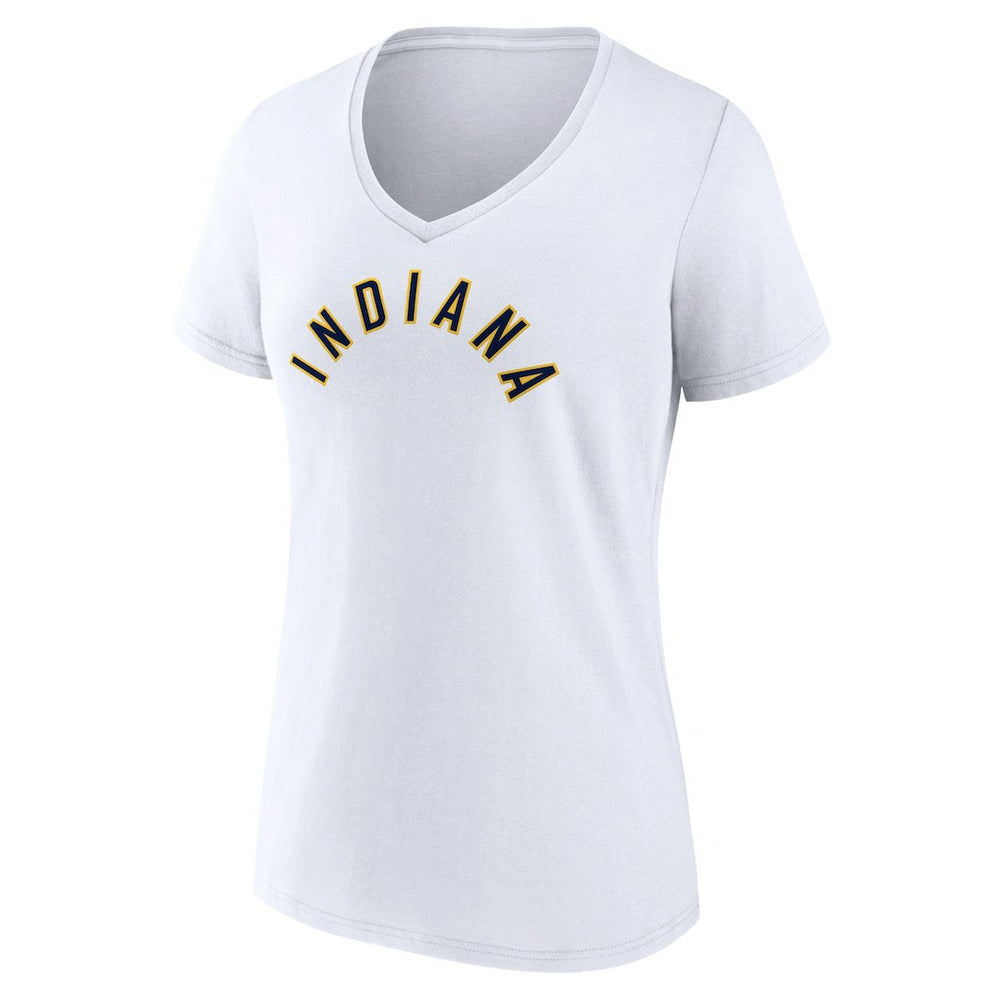 Indiana Pacers Women's Wordmark V-Neck T-Shirt - White on sale