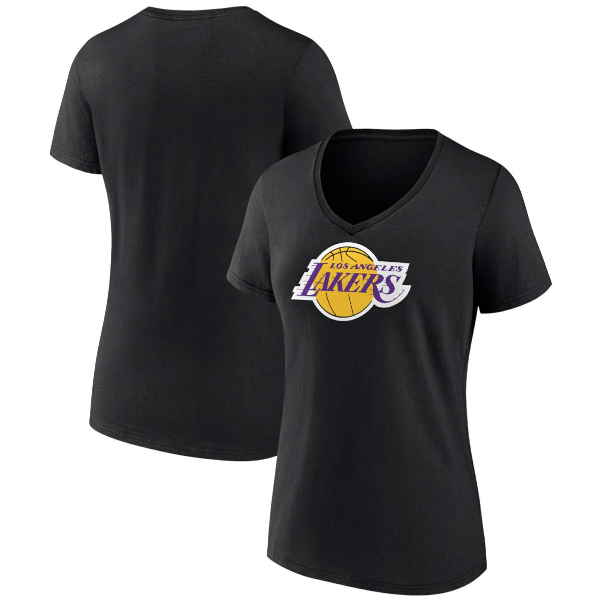Los Angeles Lakers Women's Logo V-Neck T-Shirt - Black discount