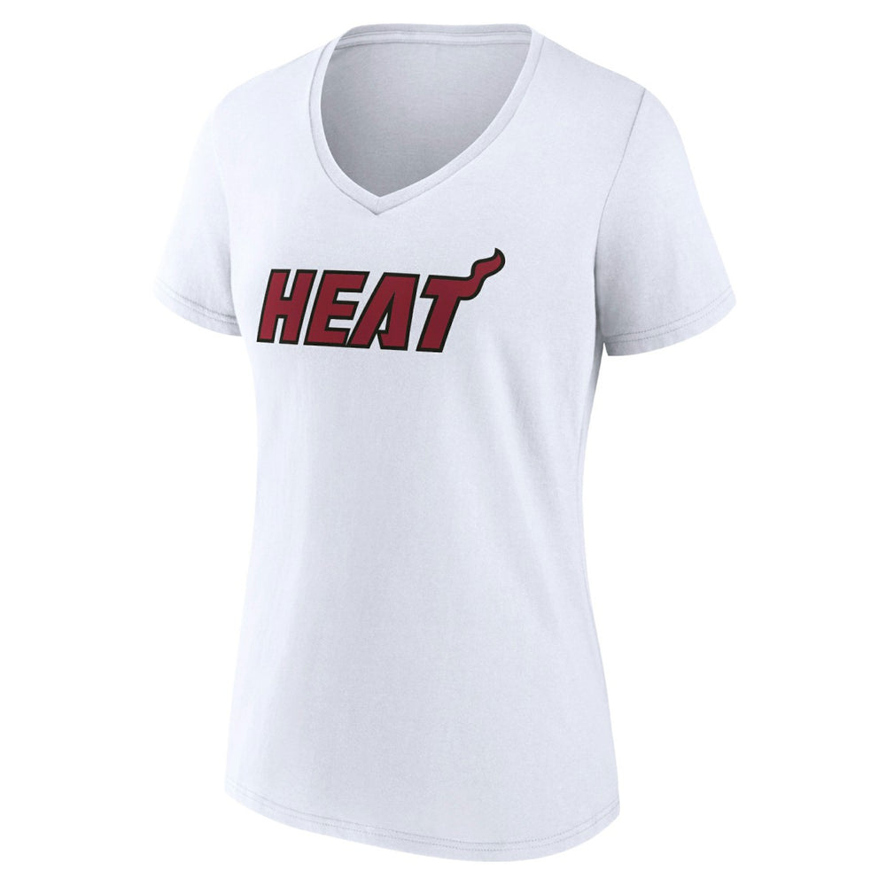 Miami Heat Women's Wordmark V-Neck T-Shirt - White on sale