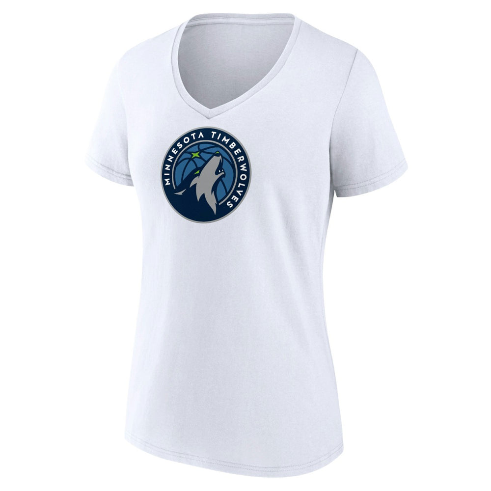 Minnesota Timberwolves Women's Logo V-Neck T-Shirt - White shop