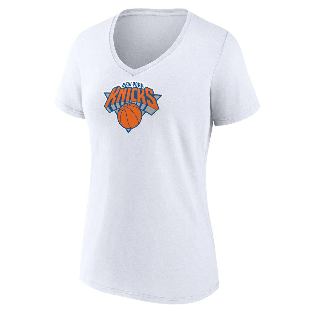 New York Knicks Women's Logo V-Neck T-Shirt - White on sale