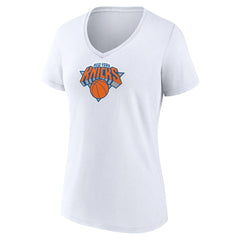 New York Knicks Women's Logo V-Neck T-Shirt - White on sale