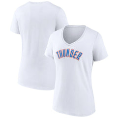 Oklahoma City Thunder Women's Wordmark V-Neck T-Shirt - White shop