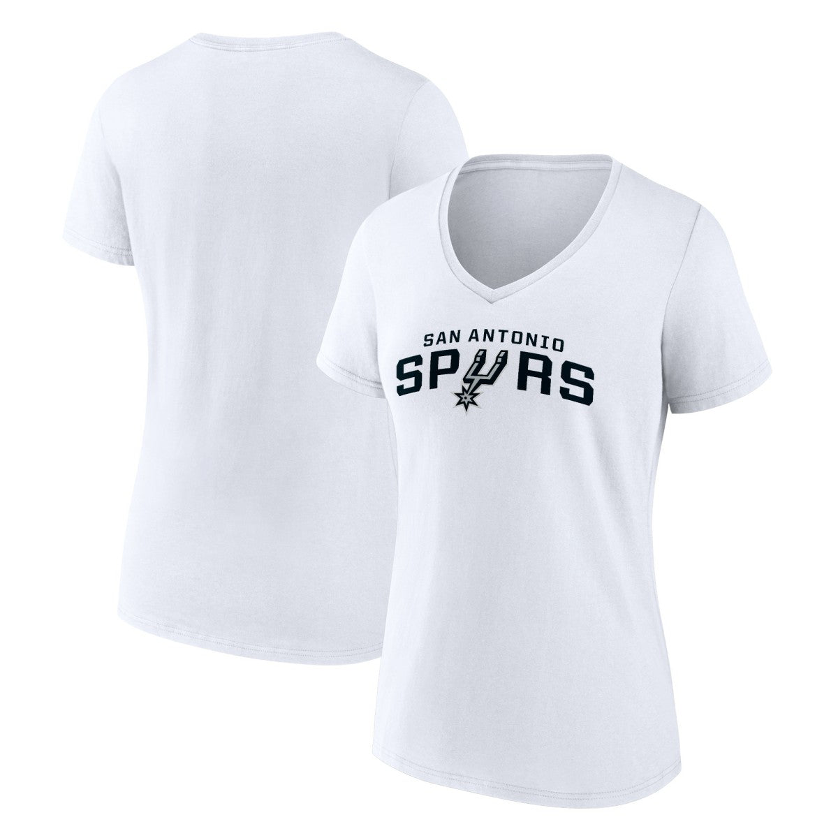 San Antonio Spurs Women's Wordmark V-Neck T-Shirt - White on sale