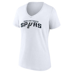 San Antonio Spurs Women's Wordmark V-Neck T-Shirt - White on sale