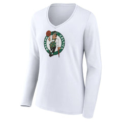 Boston Celtics Women's Logo Long Sleeve V-Neck T-Shirt - White online