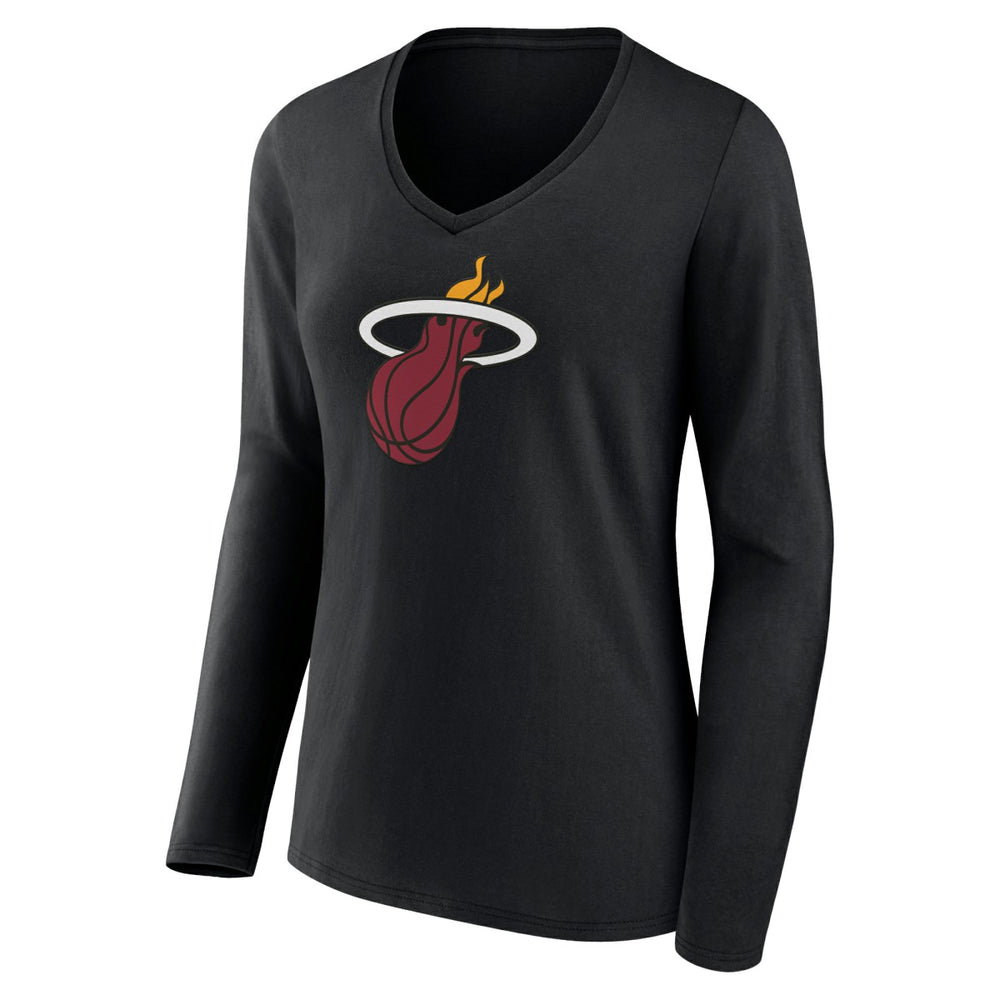 Miami Heat Women's Logo Long Sleeve V-Neck T-Shirt - Black shop
