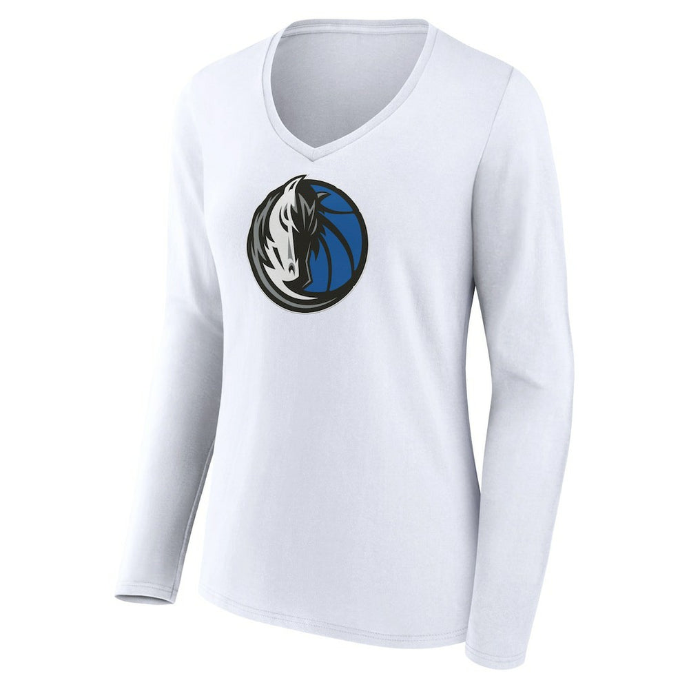 Dallas Mavericks Women's Logo Long Sleeve V-Neck T-Shirt sale - White cheap