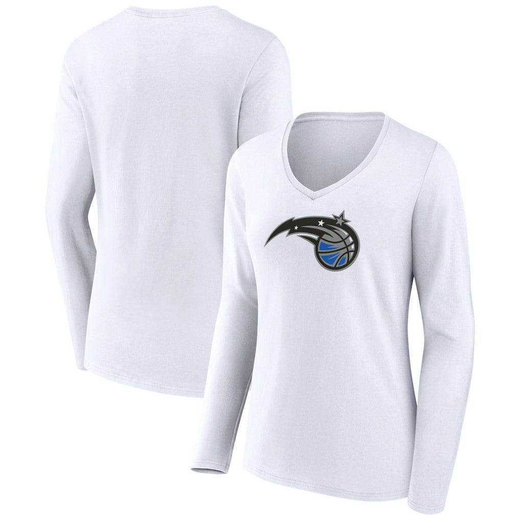 Orlando Magic Women's Logo Long Sleeve V-Neck T-Shirt - White discount
