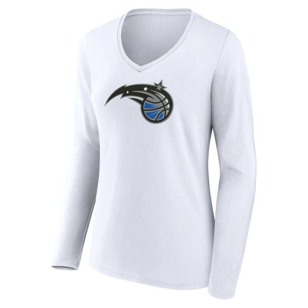 Orlando Magic Women's Logo Long Sleeve V-Neck T-Shirt - White discount