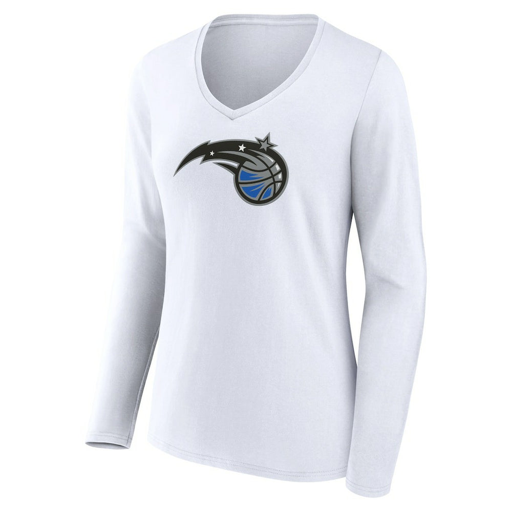 Orlando Magic Women's Logo Long Sleeve V-Neck T-Shirt - White discount