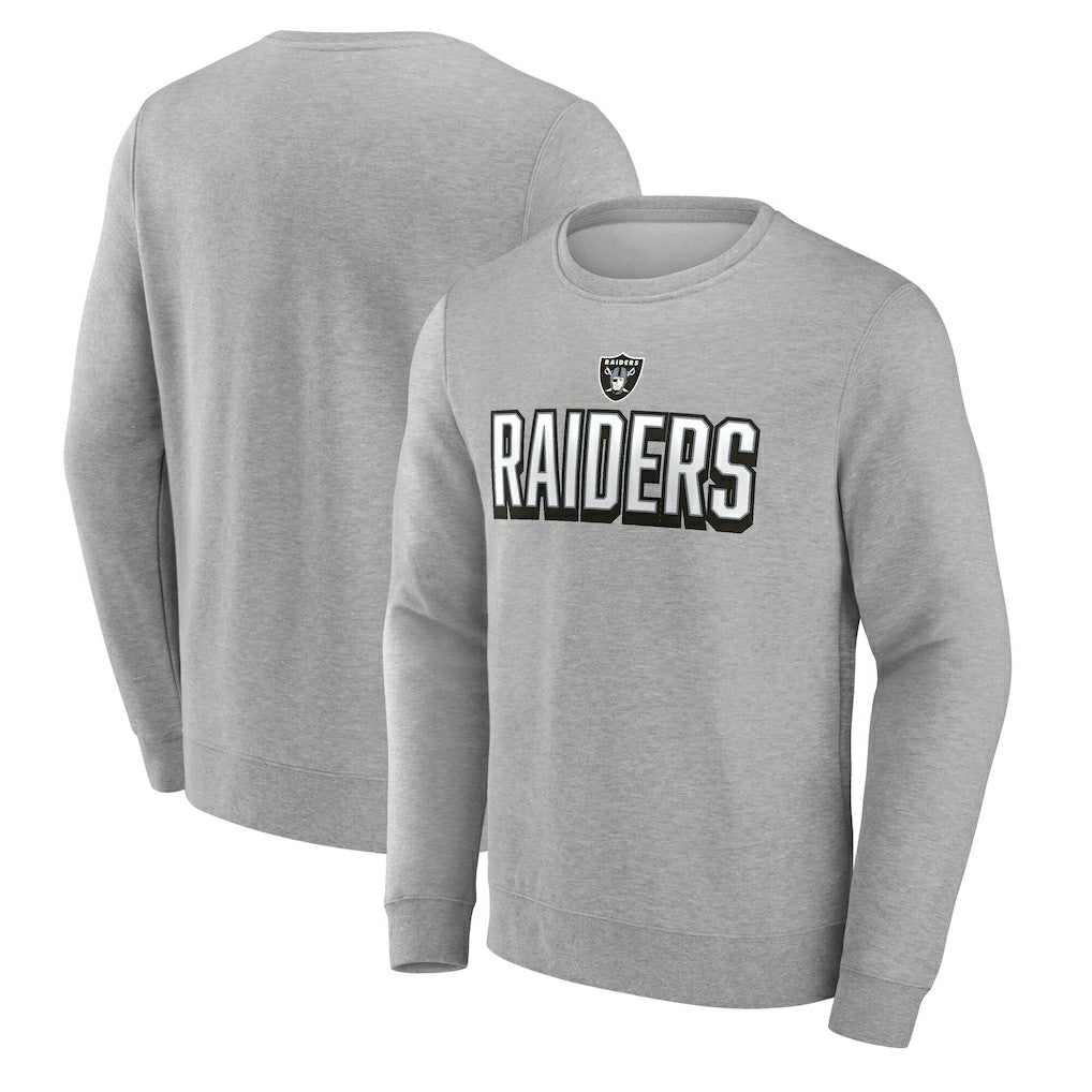 Las Vegas Raiders Bold Move Pullover Sweatshirt - Heather Gray discount