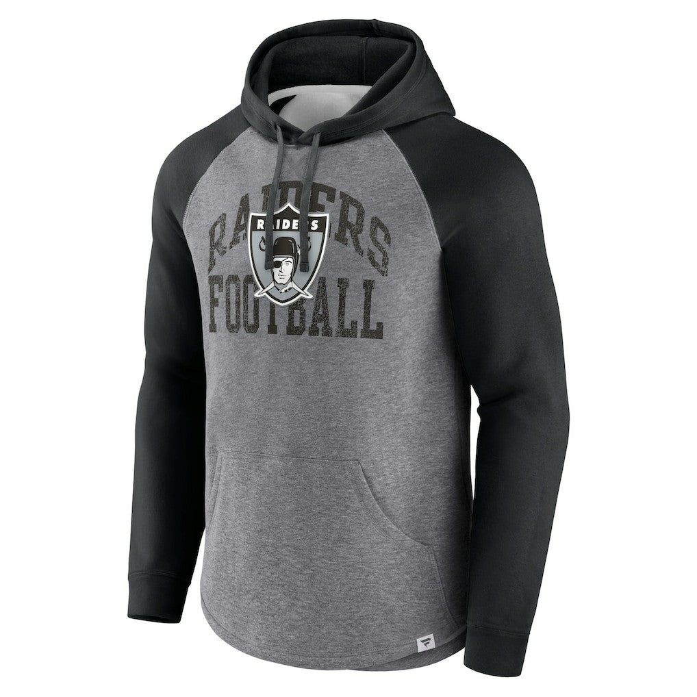 Las Vegas Raiders Favorite Arch Raglan Pullover Hoodie - Heather Gray discount