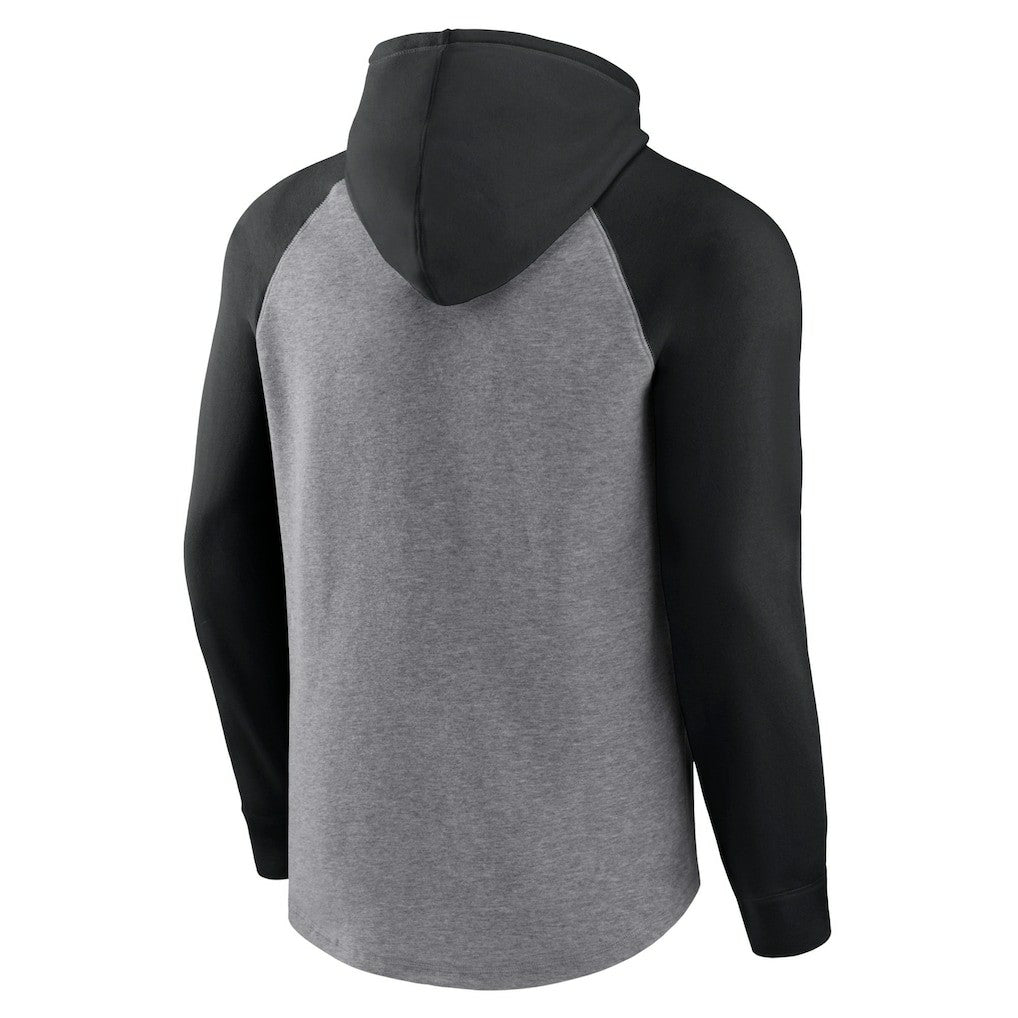 Las Vegas Raiders Favorite Arch Raglan Pullover Hoodie - Heather Gray discount