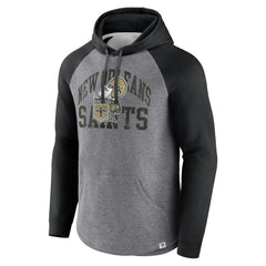 New Orleans Saints Favorite Arch Raglan Pullover Hoodie - Heather Gray cheap
