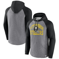 Pittsburgh Steelers Favorite Arch Raglan Pullover Hoodie - Heather Gray cheap
