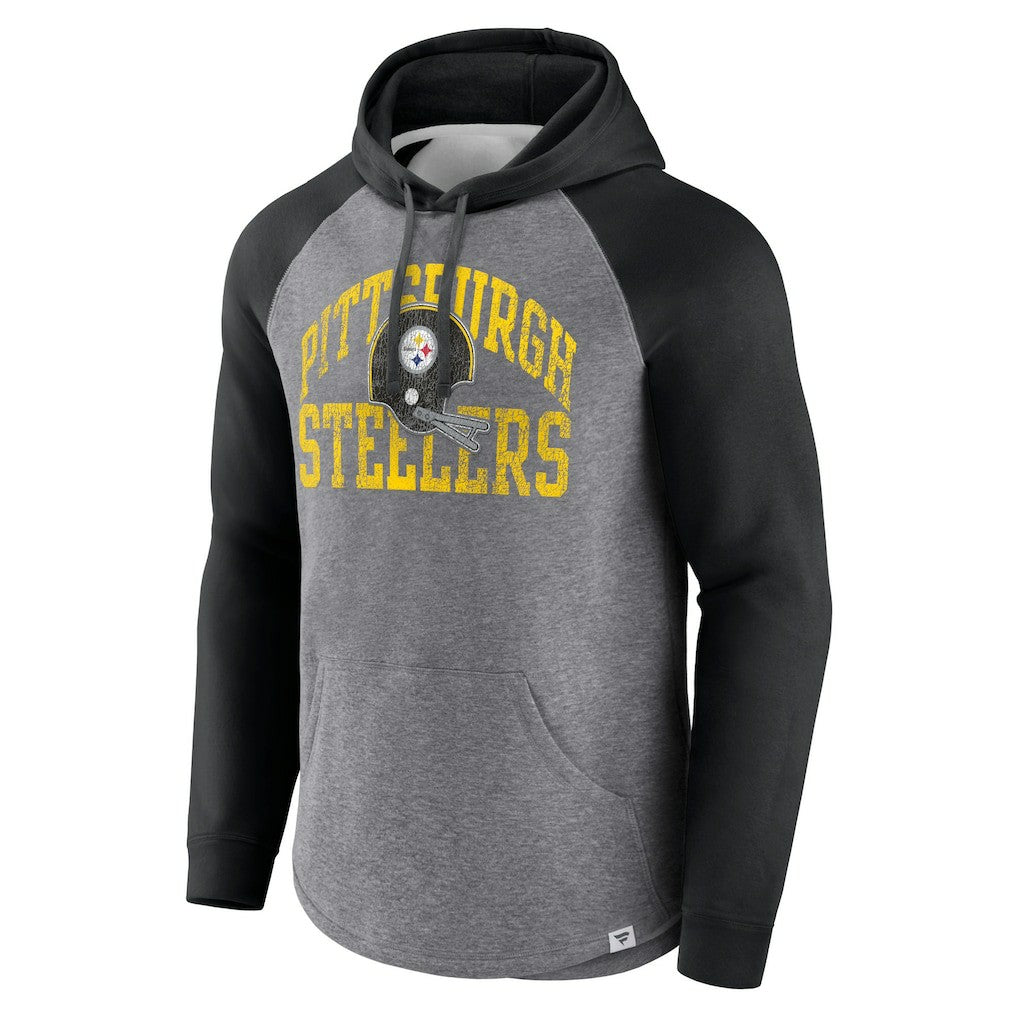 Pittsburgh Steelers Favorite Arch Raglan Pullover Hoodie - Heather Gray cheap
