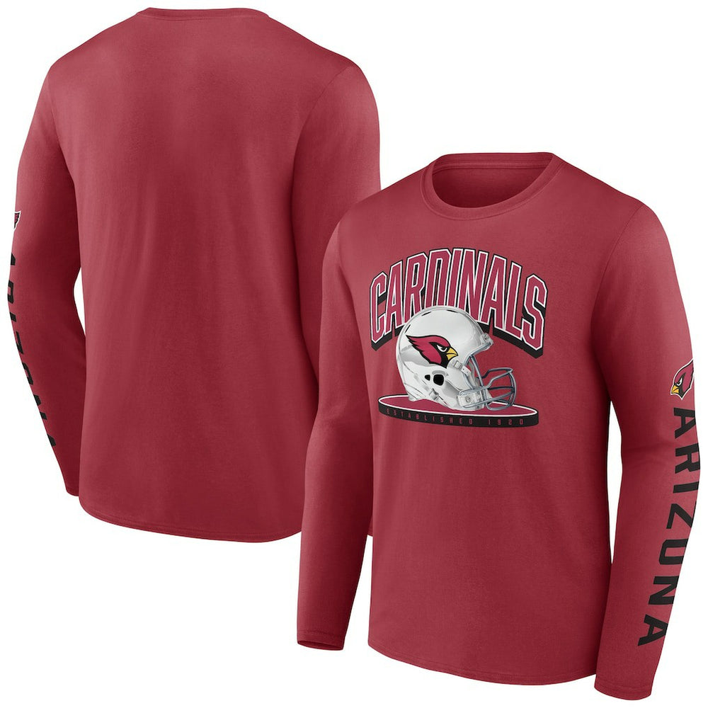 Arizona Cardinals Helmet Platform Long Sleeve T-Shirt - Cardinal cheap