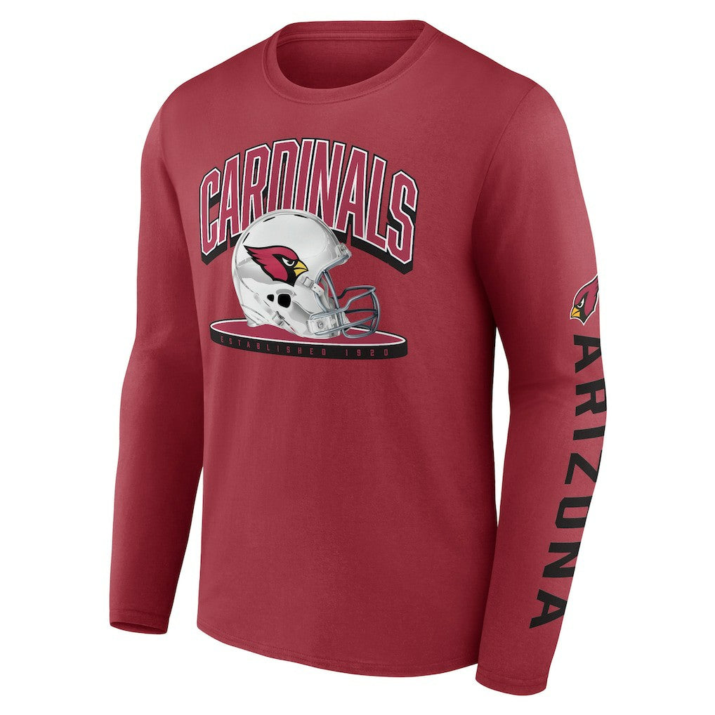 Arizona Cardinals Helmet Platform Long Sleeve T-Shirt - Cardinal cheap