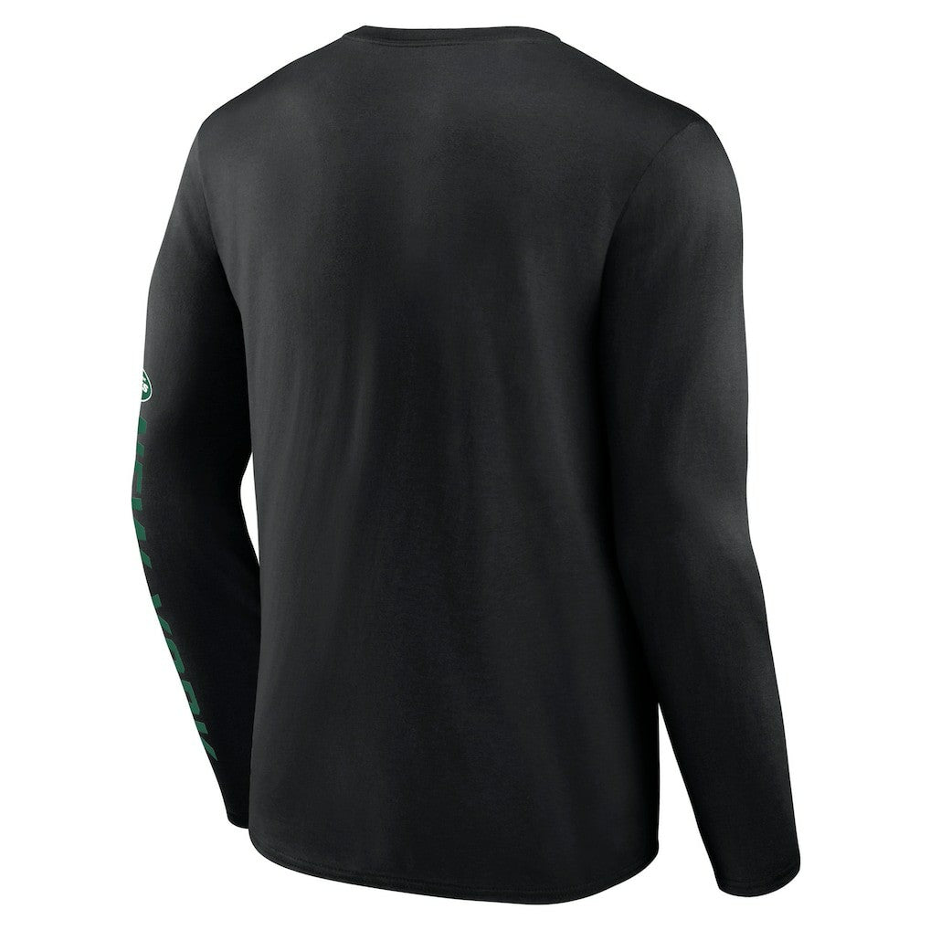 New York Jets Helmet Platform Long Sleeve T-Shirt - Black cheap