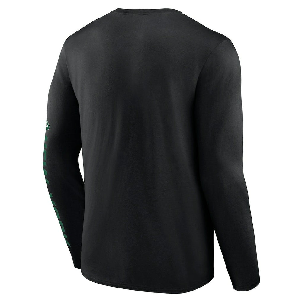 New York Jets Helmet Platform Long Sleeve T-Shirt - Black cheap