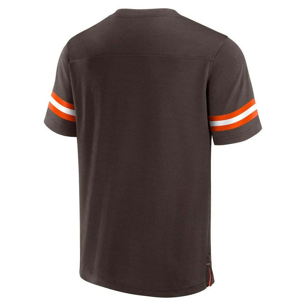 Cleveland Browns Jersey Tackle V-Neck T-Shirt - Brown online