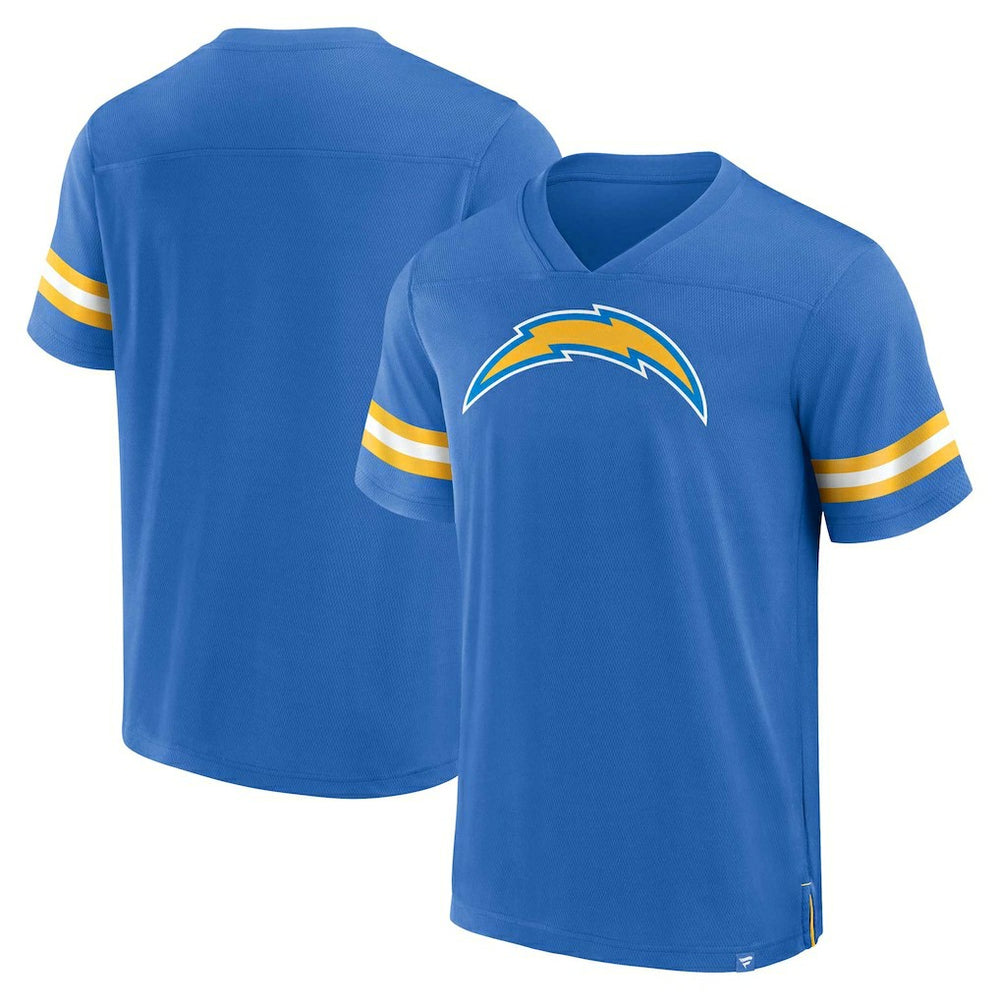 Los Angeles Chargers Jersey Tackle V-Neck T-Shirt - Powder Blue on sale