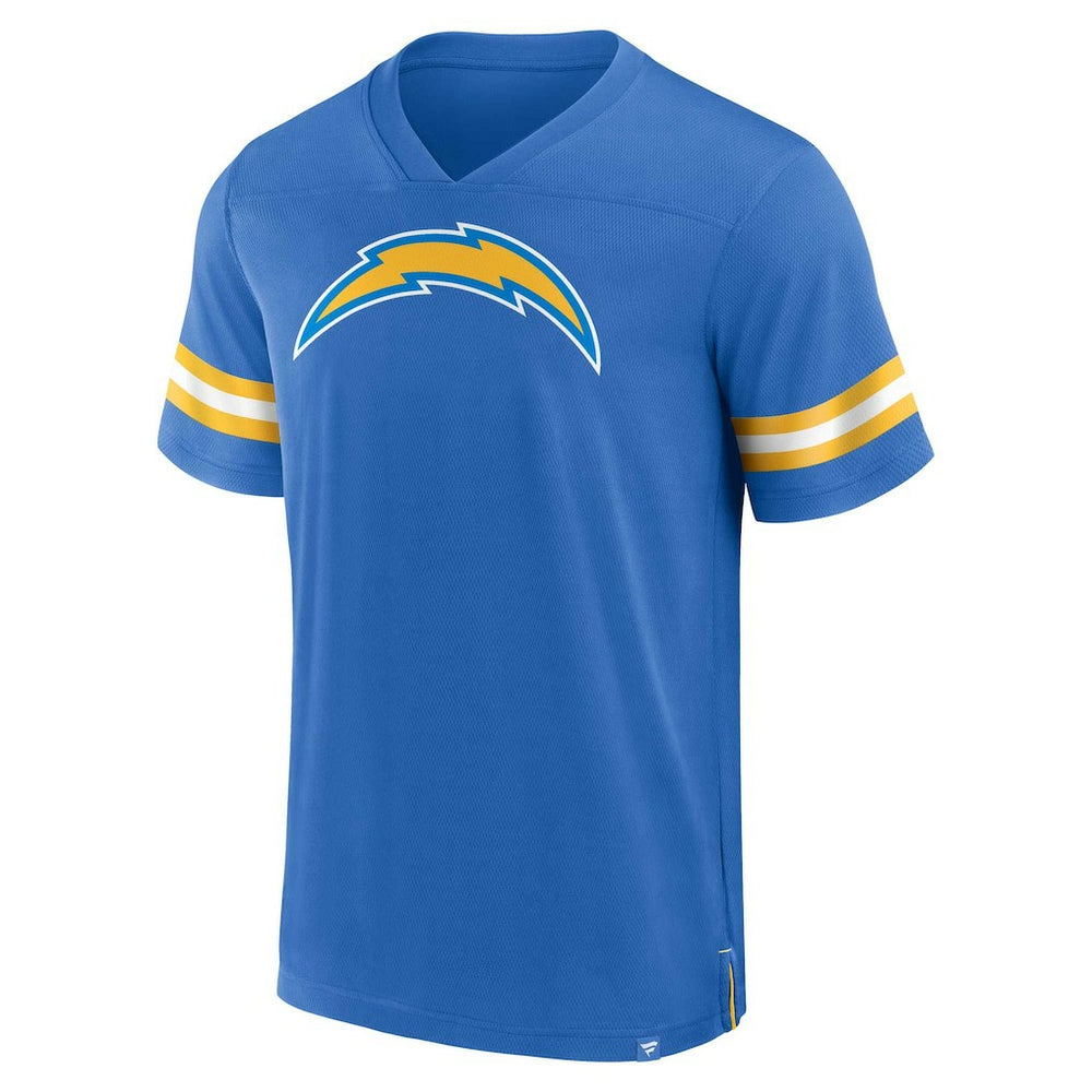 Los Angeles Chargers Jersey Tackle V-Neck T-Shirt - Powder Blue on sale