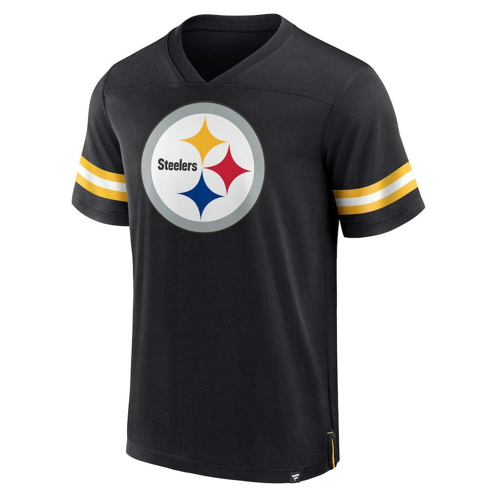 Pittsburgh Steelers Jersey Tackle V-Neck T-Shirt - Black discount