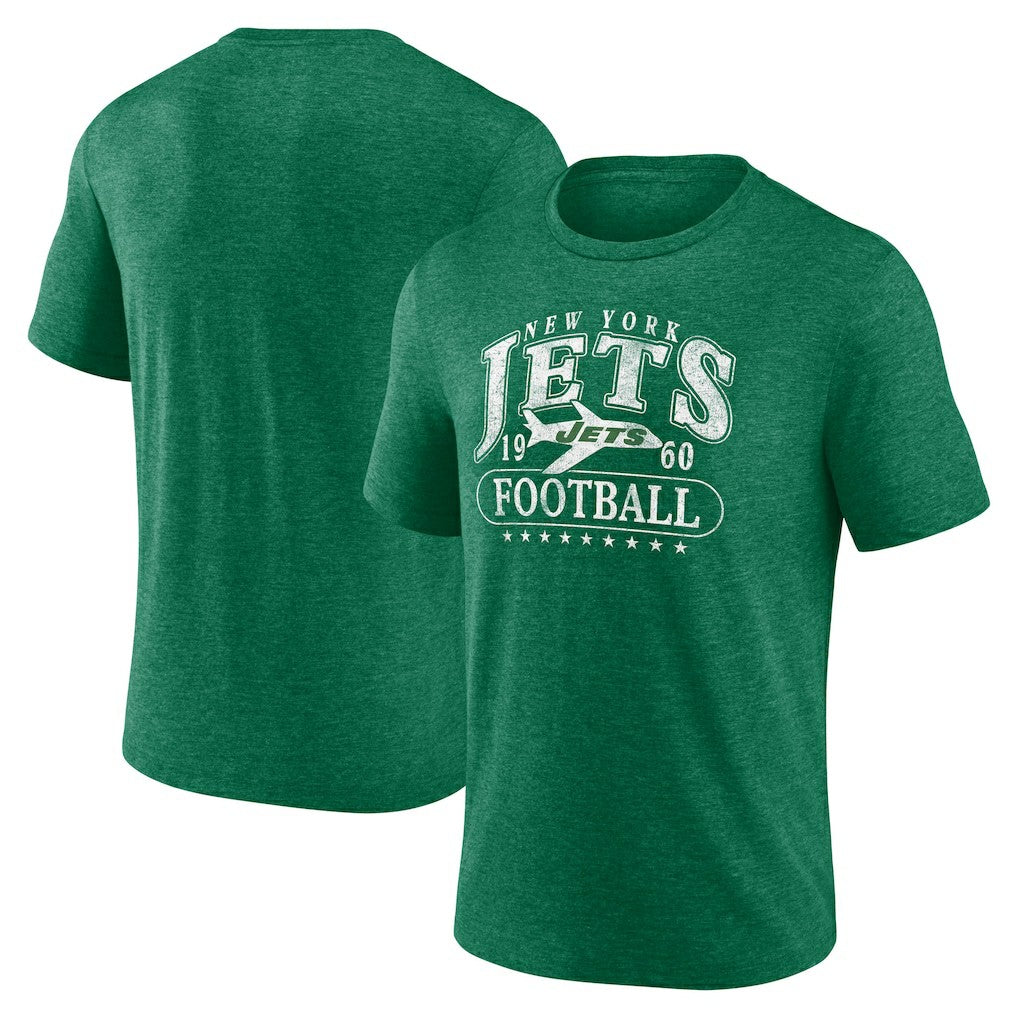 New York Jets Retro Tri-Blend T-Shirt - Heather Green sale