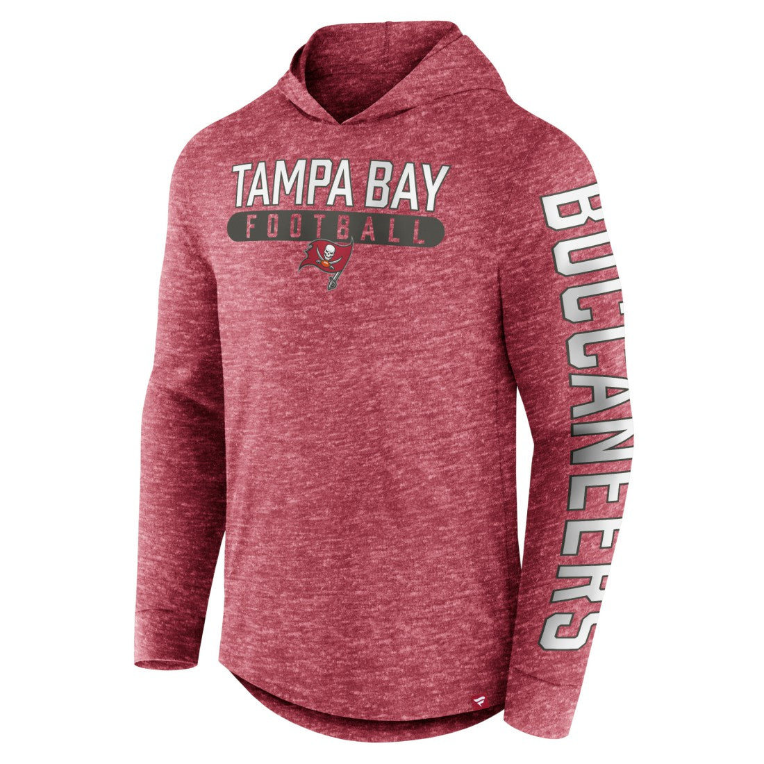 Tampa Bay Buccaneers Pill Stack Long Sleeve Hoodie T-Shirt - Heather Red discount