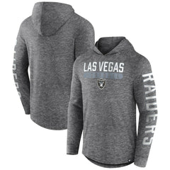 Las Vegas Raiders Pill Stack Long Sleeve Hoodie T-Shirt - Heather Charcoal outlet