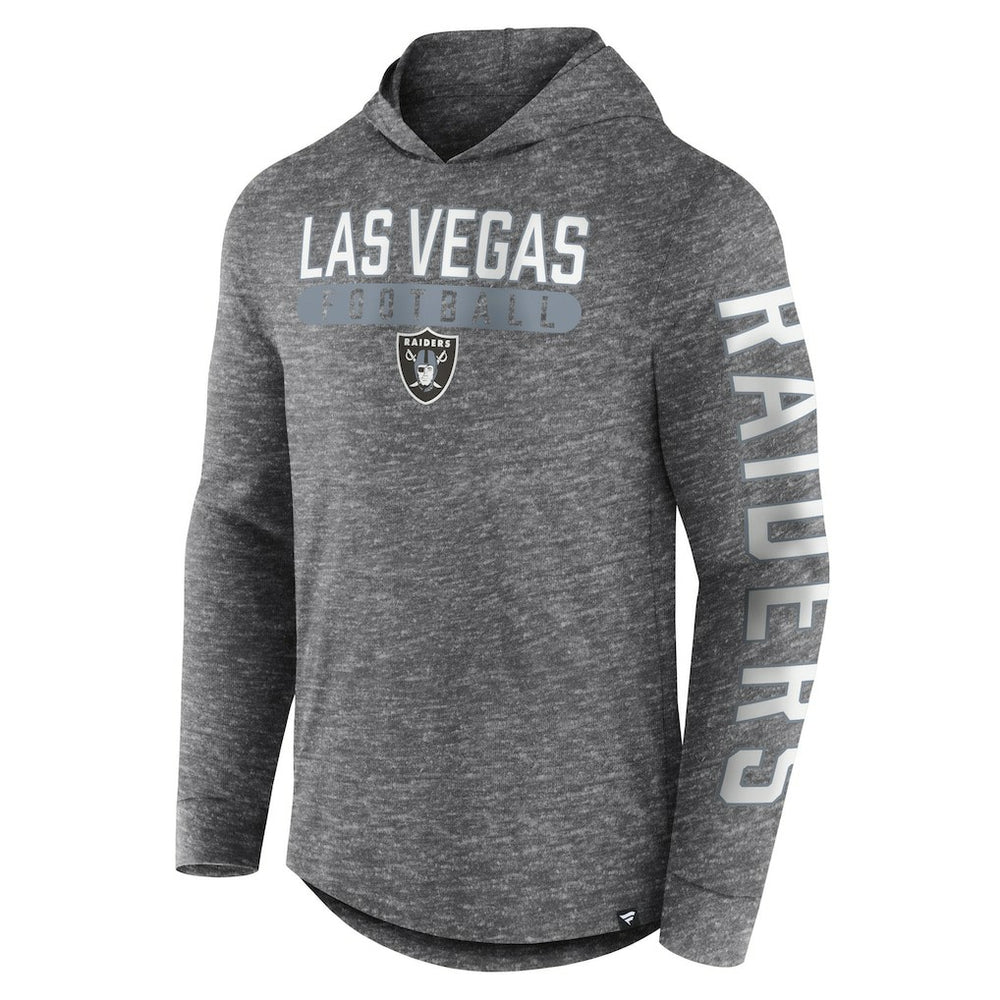 Las Vegas Raiders Pill Stack Long Sleeve Hoodie T-Shirt - Heather Charcoal outlet
