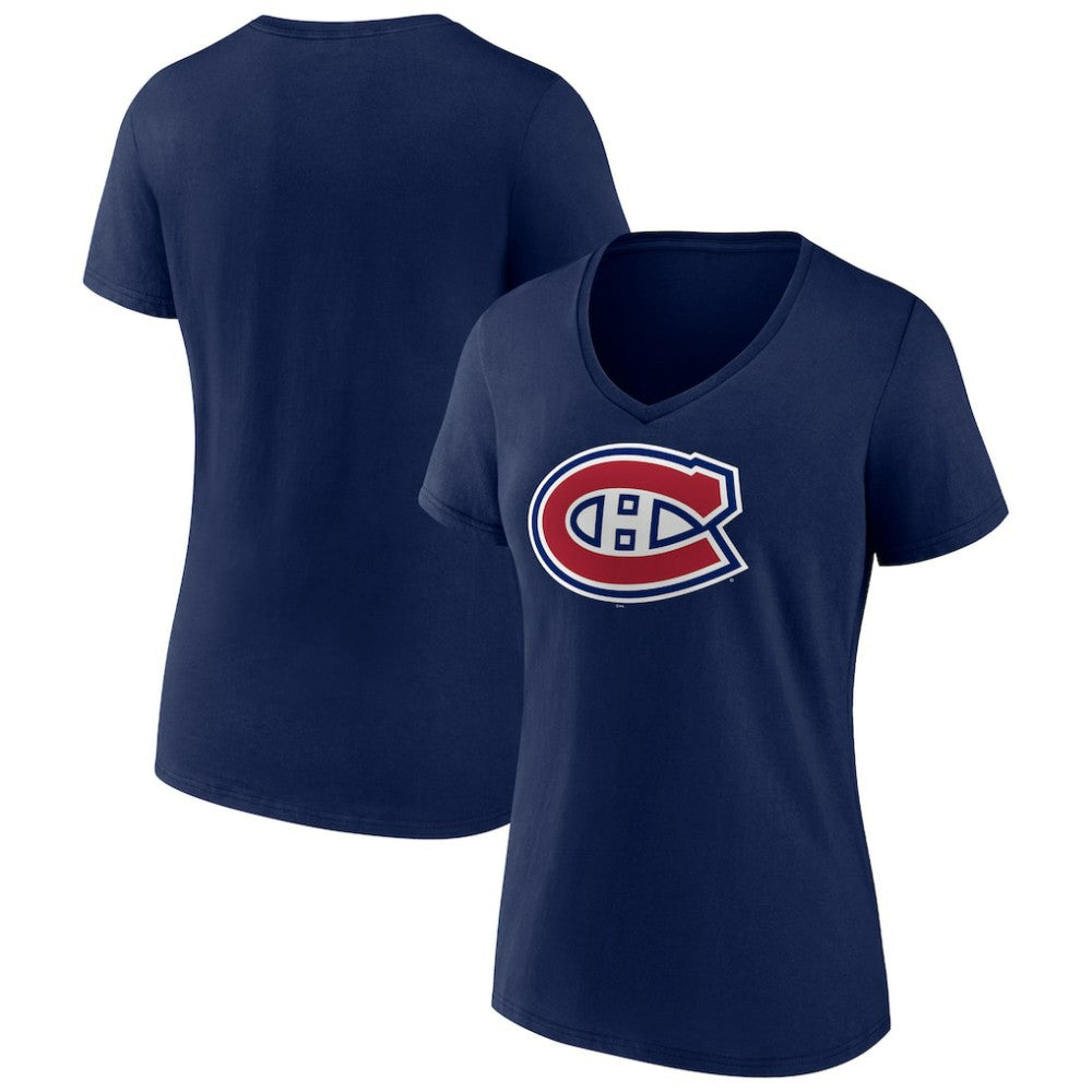 Montreal Canadiens Women's Team Logo V-Neck T-Shirt Navy