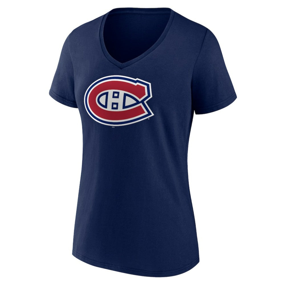 Montreal Canadiens Women's Team Logo V-Neck T-Shirt Navy