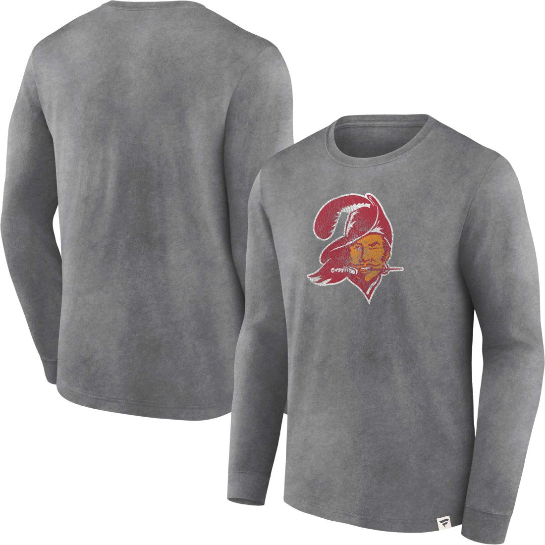 Tampa Bay Buccaneers Washed Primary Long Sleeve T-Shirt - Heather Charcoal on sale