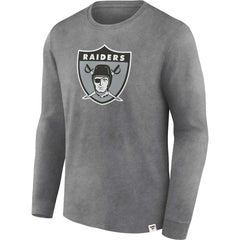 Las Vegas Raiders Washed Primary Long Sleeve T-Shirt - Heather Charcoal on sale