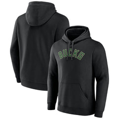 Milwaukee Bucks Wordmark Alternate Pullover Hoodie - Black discount