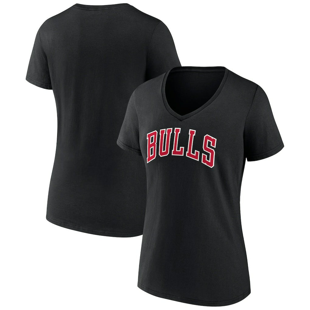 Chicago Bulls Women's Wordmark V-Neck T-Shirt sale - Black cheap