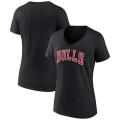 Chicago Bulls Women's Wordmark V-Neck T-Shirt sale - Black cheap