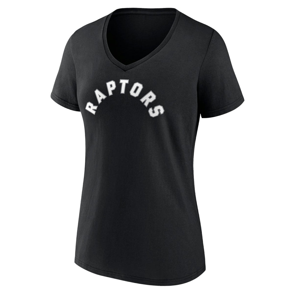 Toronto Raptors Women's Wordmark V-Neck T-Shirt - Black on sale