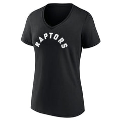 Toronto Raptors Women's Wordmark V-Neck T-Shirt - Black on sale