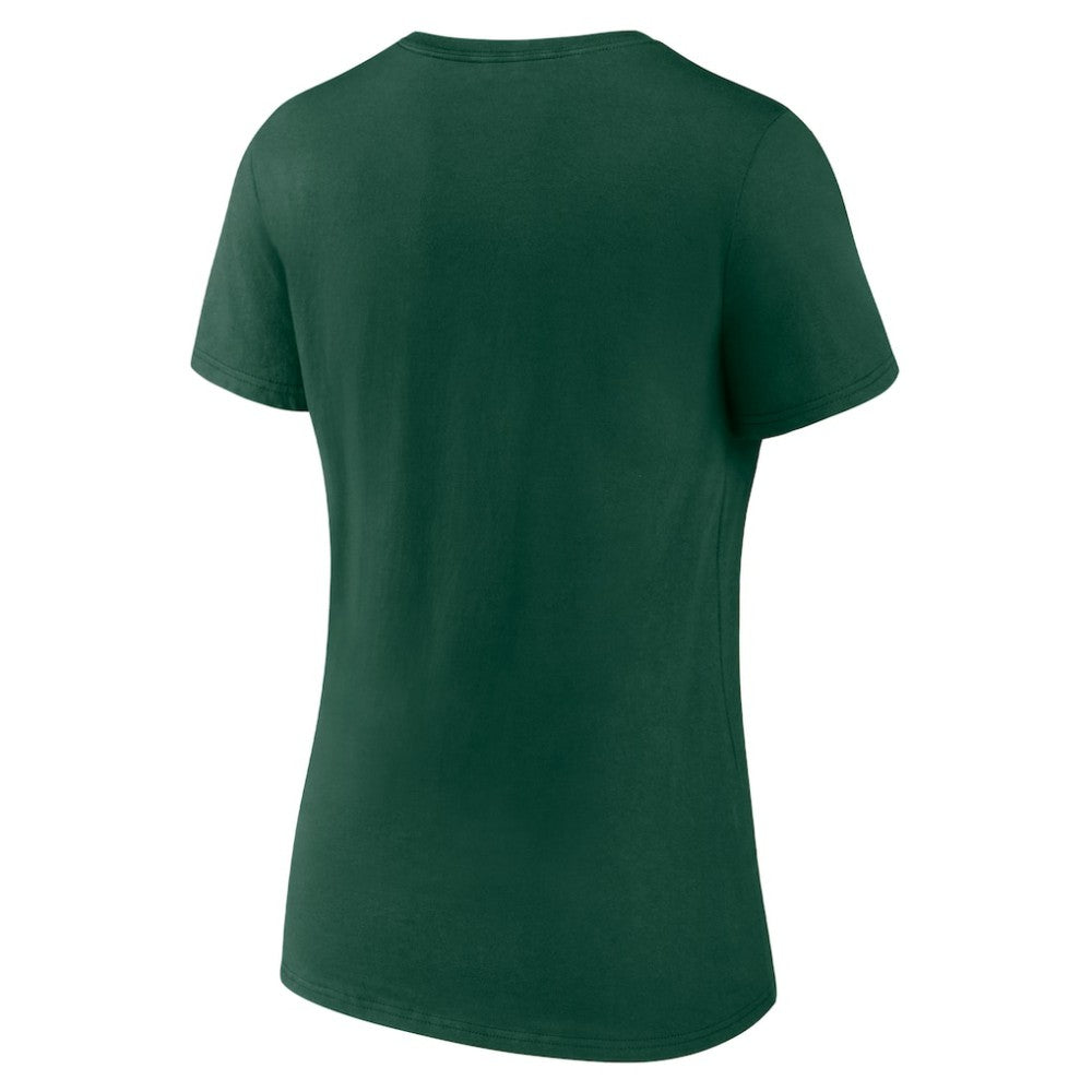Minnesota Wild Women's Team Logo V-Neck T-Shirt Green